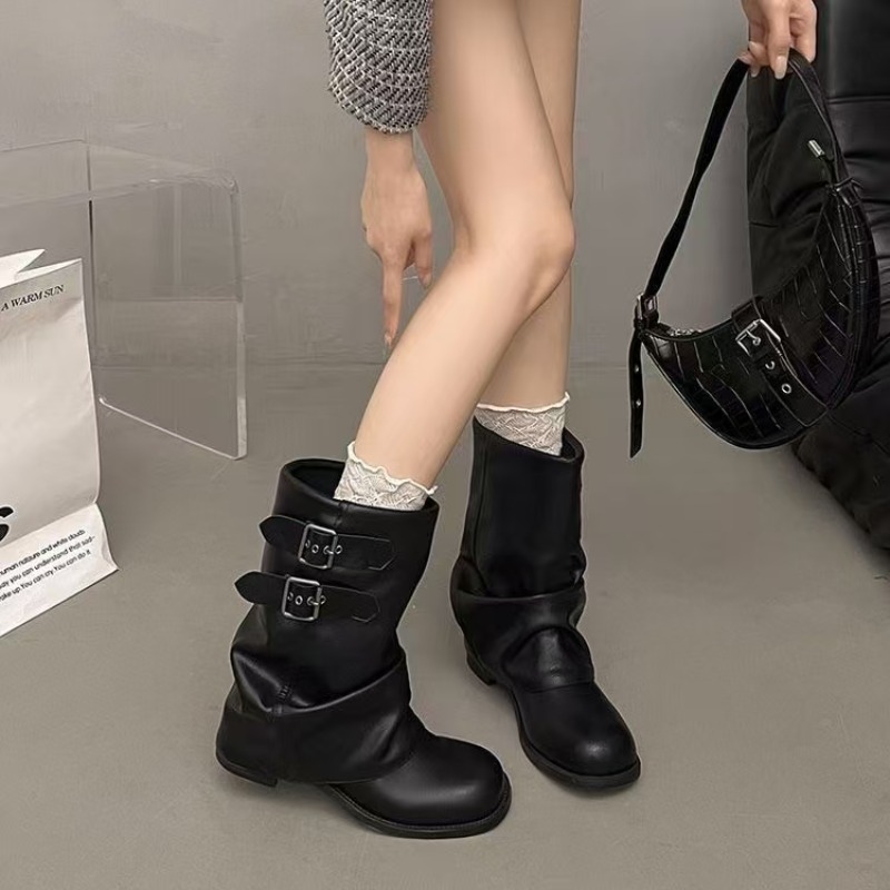 Women Black Slouchy Mid Calf B - đánh giá và giá Boot Sock Slouchy